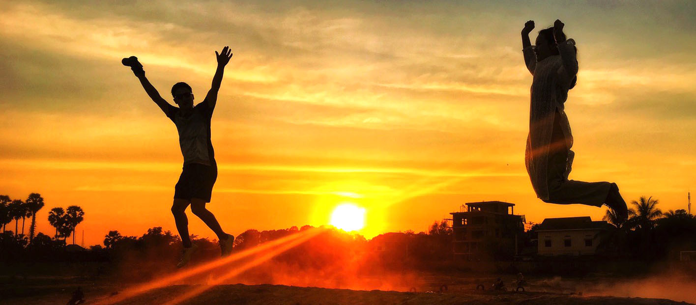 jump with sunset